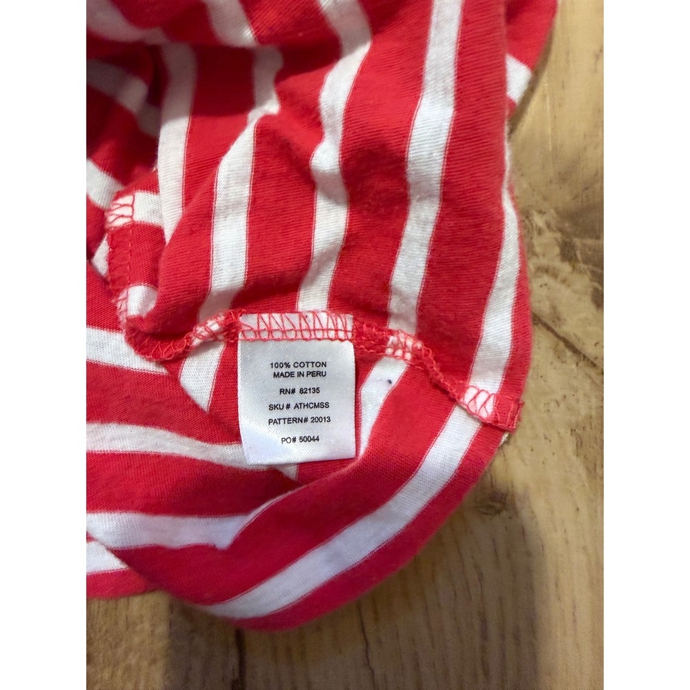 Fresh Produce Womens Red White Striped 3/4 Sleeve Scoop Neck Cotton Tee M - Picture 7 of 7